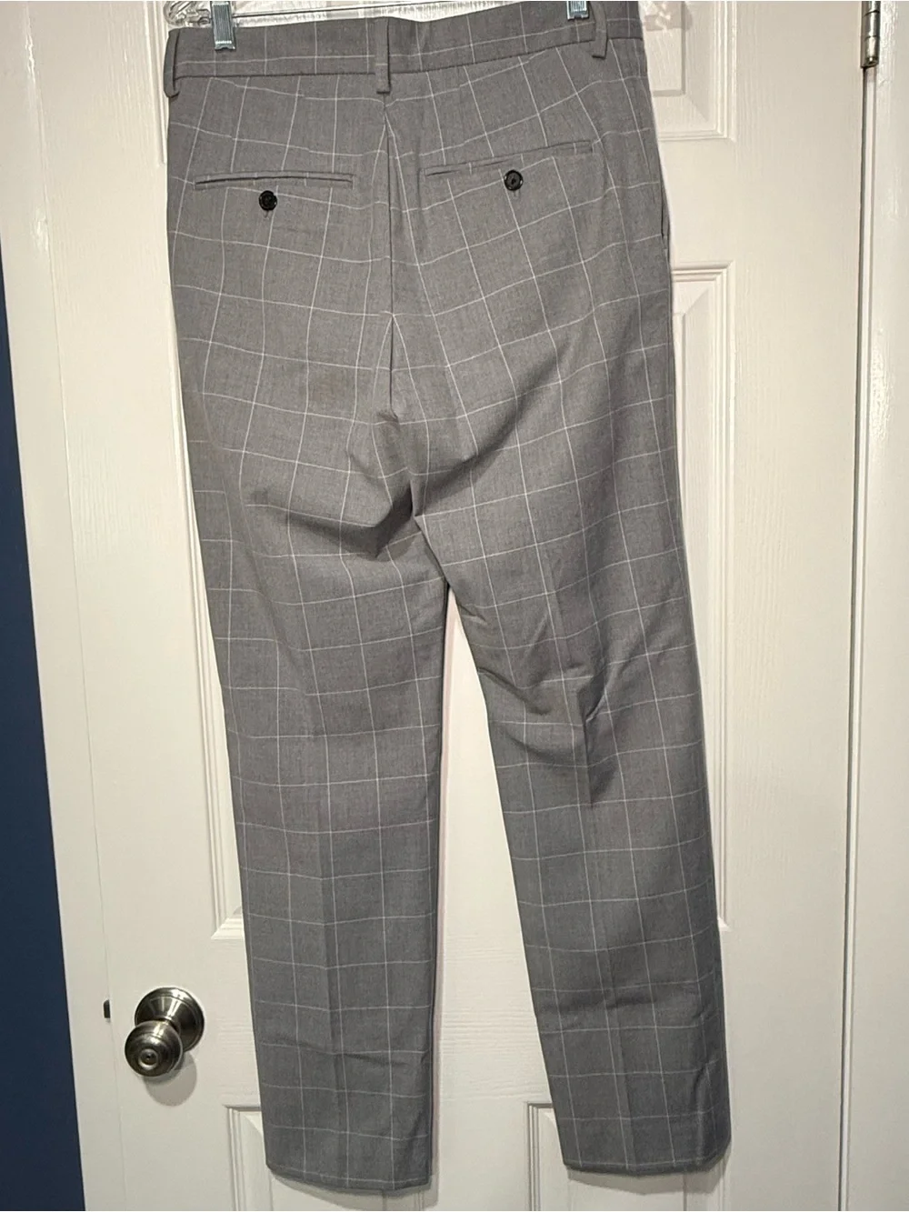 H&M Men's Gray Windowpane Dress Pants Slim Fit Size 29